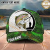 Maxcorners Fishing Green Honeycomb Hook Angler Personalized Name 3D Cap (12 Fish Species)