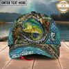 Maxcorners Fishing Mermaid Scale Camo Rope Personalized 3D Cap (12 Fish Species)