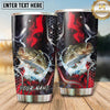Maxcorners Fishing Tumbler Red Black Smoke Honeycomb Design Personalized Name Tumbler (13 Species)
