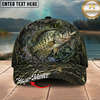 Maxcorners Fishing Mossy Camo Water Ring Personalized 3D Cap (12 Fish Species)