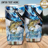 Maxcorners Fishing Tumbler Blue Camouflage Lightning Design Personalized Name Tumbler (13 Species)