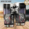 Maxcorners Fishing Tumbler Monochrome Cabin Flag Collage Design Personalized Name Tumbler (13 Species)