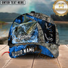 Maxcorners Fishing Water Splash Camo Multi Options Personalized Name 3D Cap (12 Fish Species)