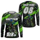 Maxcorners Custom green adult kid MTB jersey UPF30+ Mountain bike shirt youth boys girls cycling clothes mens LM2809
