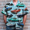 Custom Classic Car Photo Hawaiian Shirt, Water Pattern, Summer Gift
