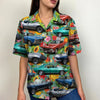 Custom Car Photo Hawaiian Shirt, Tropical Fruit Pattern, Summer Gift