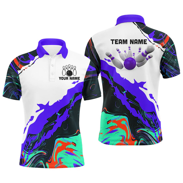 Maxcorners Camo Bowling Ball And Pins Team league Jerseys Multicolor Option Customized Name 3D Shirt