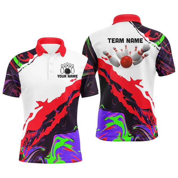 Maxcorners Camo Bowling Ball And Pins Team league Jerseys Multicolor Option Customized Name 3D Shirt