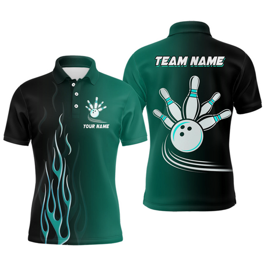 Maxcorners Bowling Flame Basic Bowling Team Multicolor Option Customized Name 3D Shirt