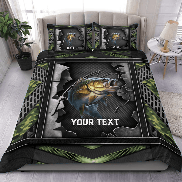 Maxcorners Custom Name Fishing Bedding Set