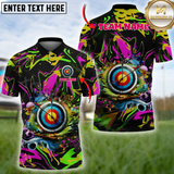 Maxcorners Archery Funny Graffiti Multicolor Option Customized Name, Team Name 3D Polo Shirt