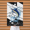 Maxcorners Marlin Fishing Tech Carbon Geometry Splash Design Personalized Name 3D Poster