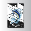 Maxcorners Marlin Fishing Tech Carbon Geometry Splash Design Personalized Name 3D Poster