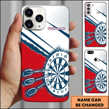 Maxcorners Darts Red White Blue Dartboard Multicolor Personalized Name 3D Phone Case