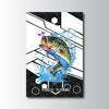 Maxcorners Largemouth Bass Fishing Tech Carbon Geometry Splash Design Personalized Name 3D Poster