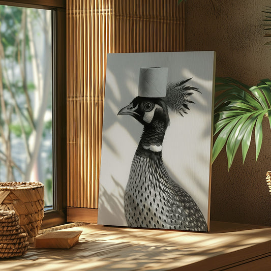 Maxcorners Funny Toilet Paper Bird Canvas Bathroom Wall Art LM2611