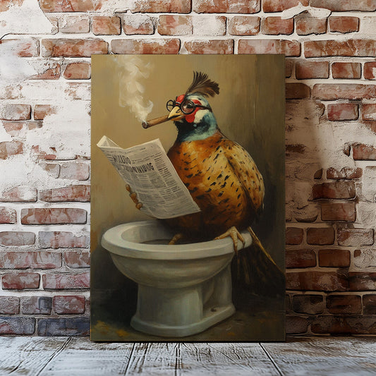 Maxcorners Cigar Bird Bathroom Canvas Toilet Wall Art LM2611