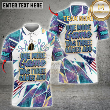 Maxcorners Bowling Silver Neon One Frame At A Time Personalized Name 3D Unisex Shirt