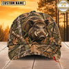 Maxcorners Hunting Wildlife Realistic Autumn Woodland Camo Personalized Name 3D Cap