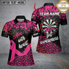 Maxcorners Aim With Heart Hope For Women Awareness Custom Dart Shirt Breast Cancer Pink Ribbon Darts Jersey