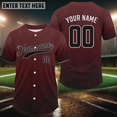 Maxcorners Red Custom Minimalist Jersey - Personalized Baseball Shirt For Men With Name & Number LM0409