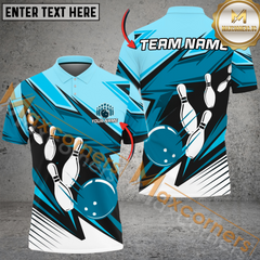 Maxcorners Strike Cubes Bowling Jersey Multicolor Option Customized Name, Team Name 3D Polo Shirt