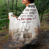 Maxcorners Personalized Deer Hunting â€œTo My Wife, I Hunt for Peace and Come Home for Loveâ€ Fleece Blanket LM1611