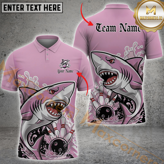 Maxcorners Bowling Ocean Predator Multicolor Options Personalized Name, Team Name 3D Shirt