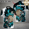 Maxcorners Darts Cute Fighting Cat Mascot Dartboard Lightning Texture Graphic Multicolor Customized Name, Team Name 3D Shirts