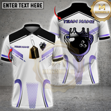 Maxcorners Royal Bowling Champion Multicolor Customized Name, Team Name 3D Shirts| White