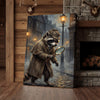 Maxcorners Detective Raccoon with Magnifying Glass Victorian Street Canvas Wall Art