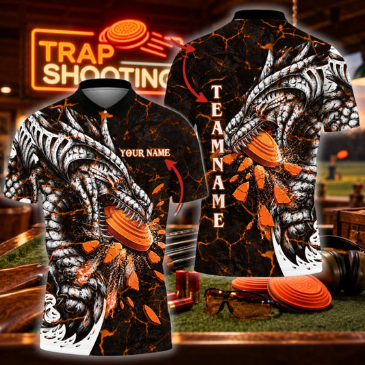 ( 6 Colors ) Maxcorners Trap Clay Shooting Skull Wings & Flying Clay Targets Multicolor Customized Name, Team Name 3D Shirts