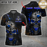 Maxcorners Bowling Fiery Skull Multicolor Options Personalized Name, Team Name 3D Shirt