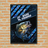 Maxcorners Largemouth Bass Fishing Blue Camo Pro Design Personalized Name 3D Poster