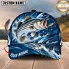 Maxcorners Fishing Graphic Ocean Waves Water Splash Angler Customized Name 3D Cap