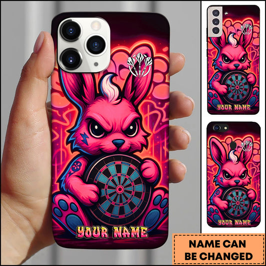 Maxcorners Darts Bunny Dartboard Multicolor Personalized Name 3D Phone Case