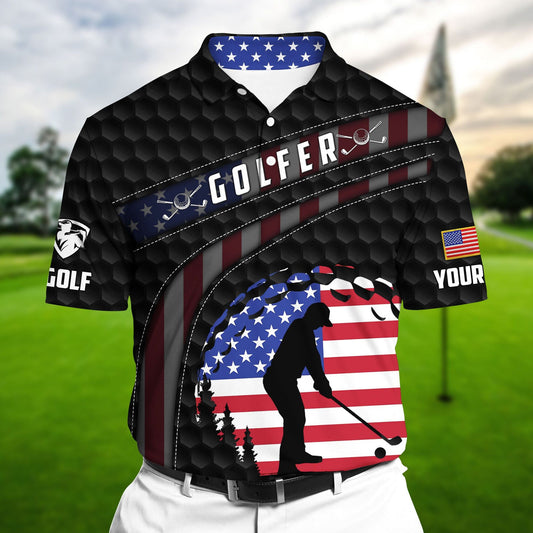 Max Corner Pride Premium Super Cool US Golfer, Golf Polo Shirts Multicolor Custom Name