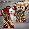 Maxcorners Darts Royal Crown Golden Filigree Stars Target Board Graphic Multicolor Customized Name, Team Name 3D Shirts