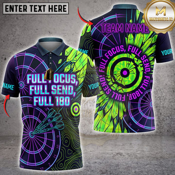 Maxcorners Darts Green Neon Full Focus Full Send Full 180 Personalized Name 3D Unisex Shirt
