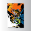 Maxcorners Walleye Fishing Pop Art Grunge Splash Design Personalized Name 3D Poster