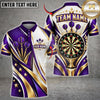 Maxcorners Darts Royal Crown Golden Filigree Stars Target Board Graphic Multicolor Customized Name, Team Name 3D Shirts