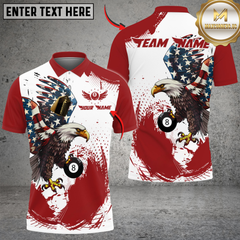 Maxcorners Billiards 8-Ball Pool Eagle Paint Personalized Name Shirt (4 Colors)