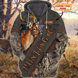 Maxcorners Custom Name Hunting Deer Shirt 3D All Over Printed Clothes