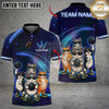 Maxcorners Bowling And Pins Cat Gang Customized Name, Team Name 3D Shirt (4 Colors)