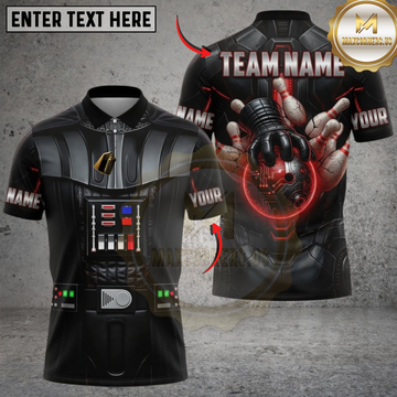Maxcorners Bowling Dark Armor Pin Smash Personalized Name 3D Unisex Shirt