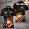 Maxcorners Fire Reaper Golf Polo Customized Name, Team Name 3D Shirts (4 Colors)