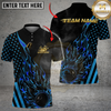 Maxcorners Bowling And Pins American Flag Hot Streak Customized Name, Team Name 3D Shirt (4 Colors)
