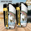 Maxcorners Fishing Tumbler Yellow Black Sport Stripe Design Personalized Name Tumbler (13 Species)