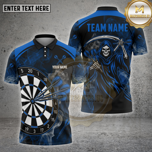Maxcorners Darts Shirt Grim Reaper Multiple Options Personalized Name, Team Name 3D Shirt