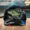 Maxcorners Fishing Black Blue Water Splash Personalized 3D Cap (12 Fish Species)
